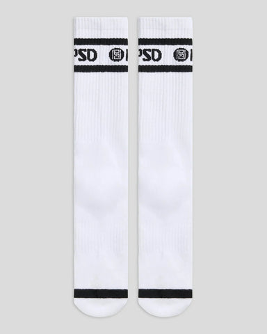 3 Pack - Logo Stripe Crew - White